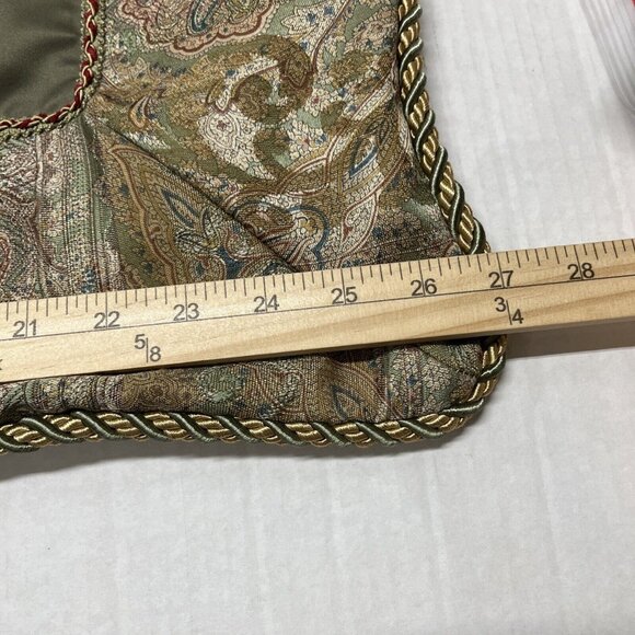 Croscill Home‎ Euro Pillow Shams Green Gold Paisley Pattern Set Of 2 Classic - Picture 11 of 12